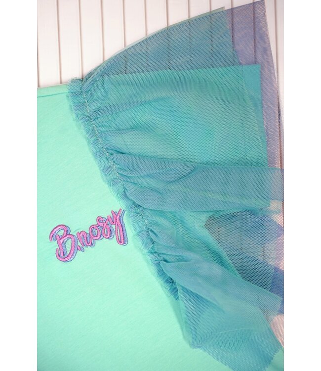 B.Nosy zomer top meisjes - cockatoo mint blauw - mesh mouwen - Tora