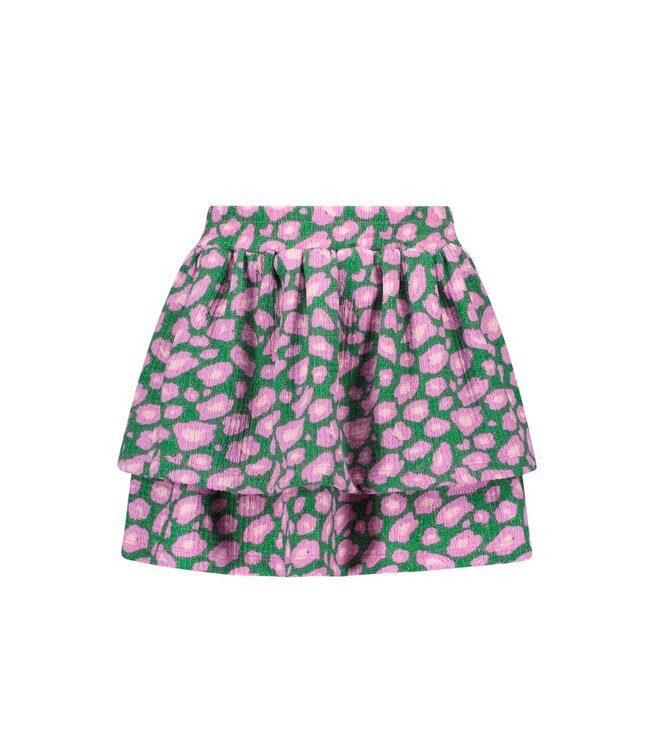 B.Nosy zomer rok meisjes - groen/roze AOP - 2-laags - Ruth