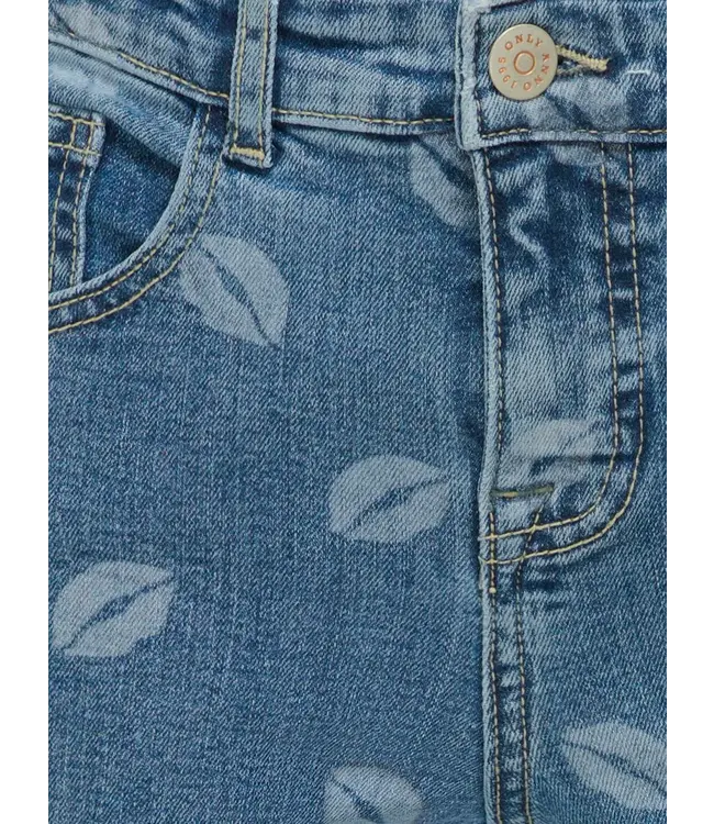 Kids ONLY zomer jeans broek meisjes - wide fit - medium blauw denim - Kogjuicy