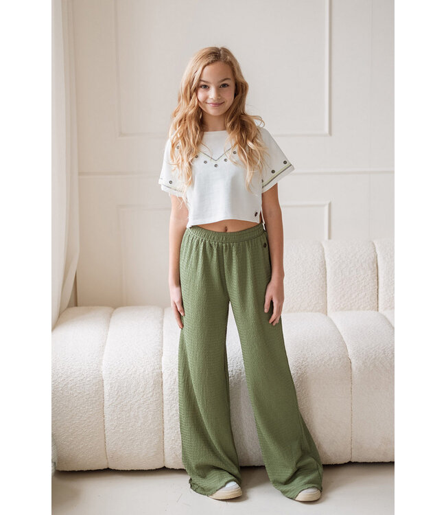 Like Flo zomer sweater meisjes teens - off wit - cropped - Dazy
