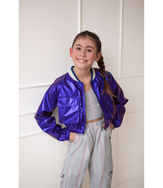 Like Flo zomer crop top meisjes teens - mint gestreept - Emille