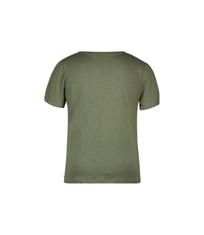 Like Flo zomer t-shirt meisjes - army groen - slub, embroiderie - Elodie