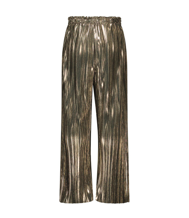 Like Flo zomer broek meisjes - army groen - metallic, plisse - Fenna