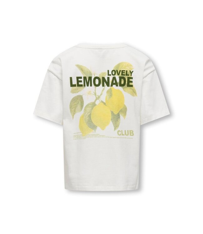 Kids ONLY zomer t-shirt S/S meisjes - loose fit - off wit - Koghelen