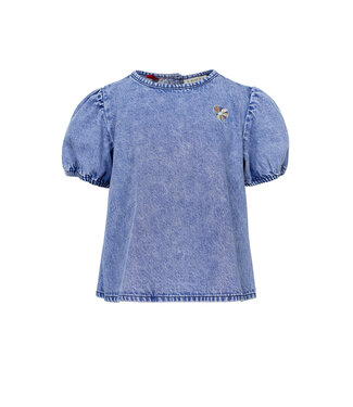 LOOXS Little Zomer jeans blouse meisjes - blauw