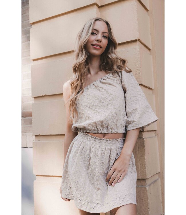 LOOXS 10sixteen Zomer skort meisjes embroidery - off wit