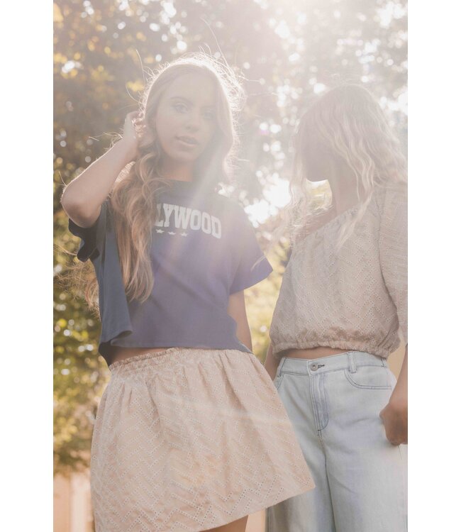 LOOXS 10sixteen Zomer skort meisjes embroidery - off wit