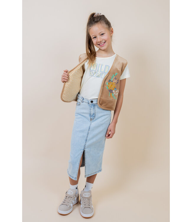MAYCE zomer jeans rok meisjes - licht blauw denim
