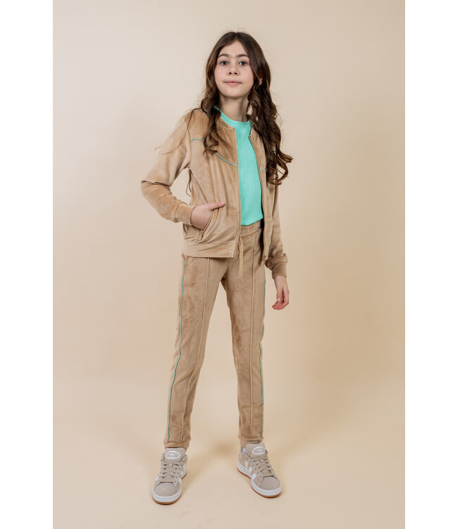 MAYCE zomer vest meisjes - taupe - velvet