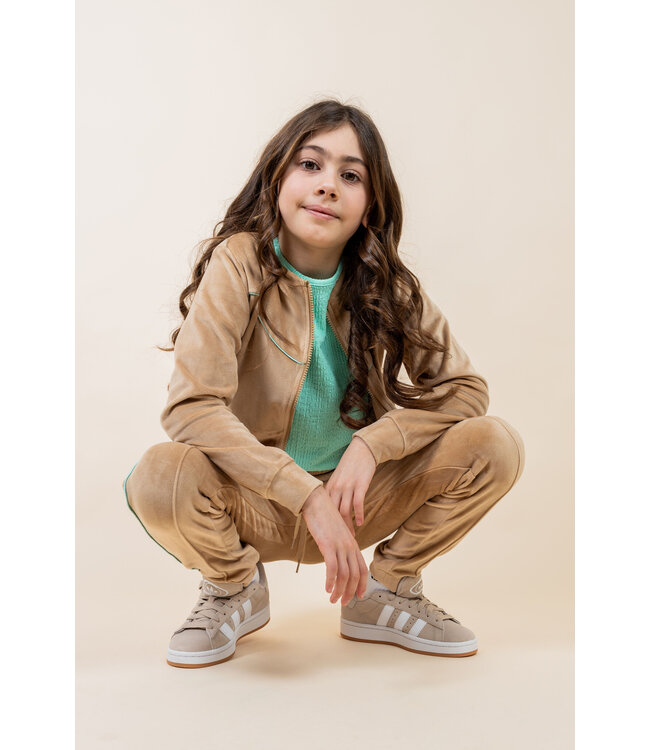 MAYCE zomer vest meisjes - taupe - velvet