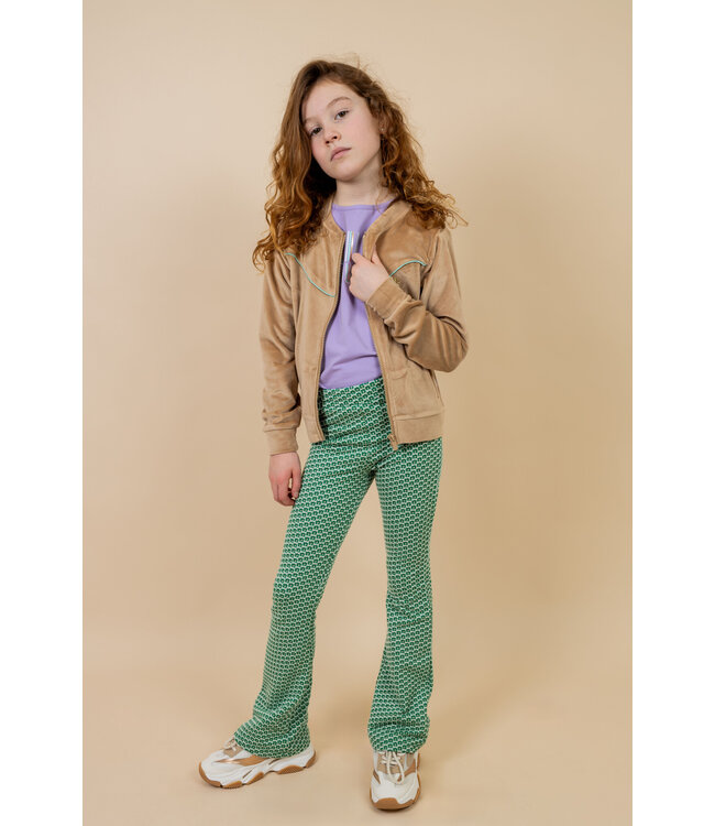 MAYCE zomer vest meisjes - taupe - velvet