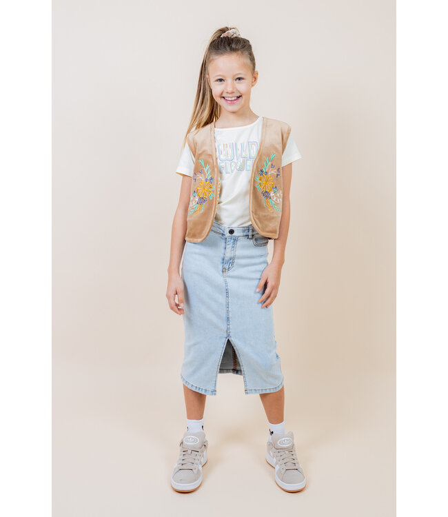 MAYCE zomer t-shirt meisjes - off wit - artwork