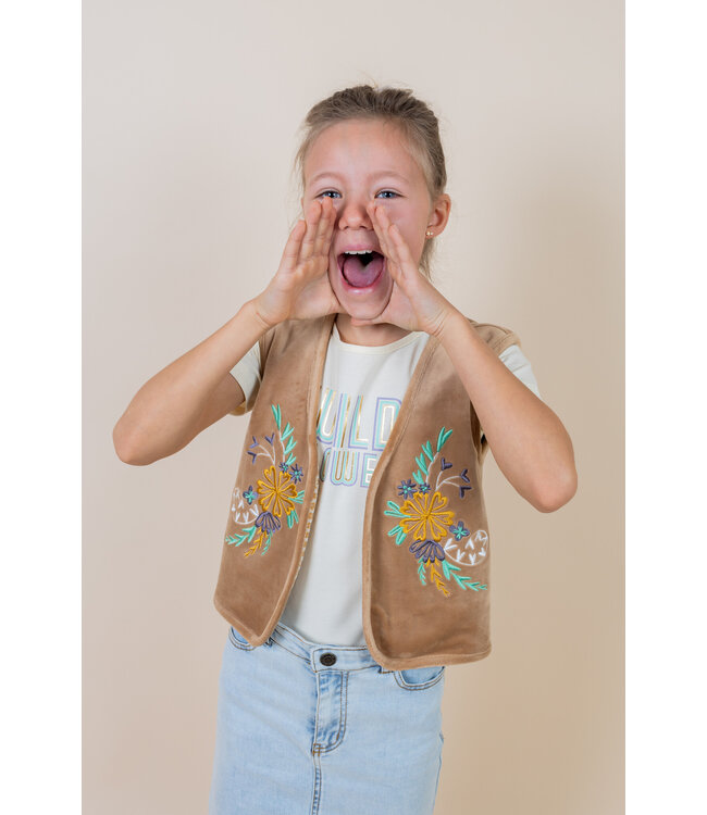 MAYCE zomer t-shirt meisjes - off wit - artwork