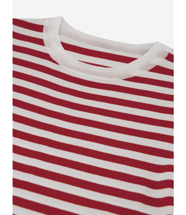 Nik&Nik zomer trui S/S gestreept meisjes - rood / off wit - Jolie