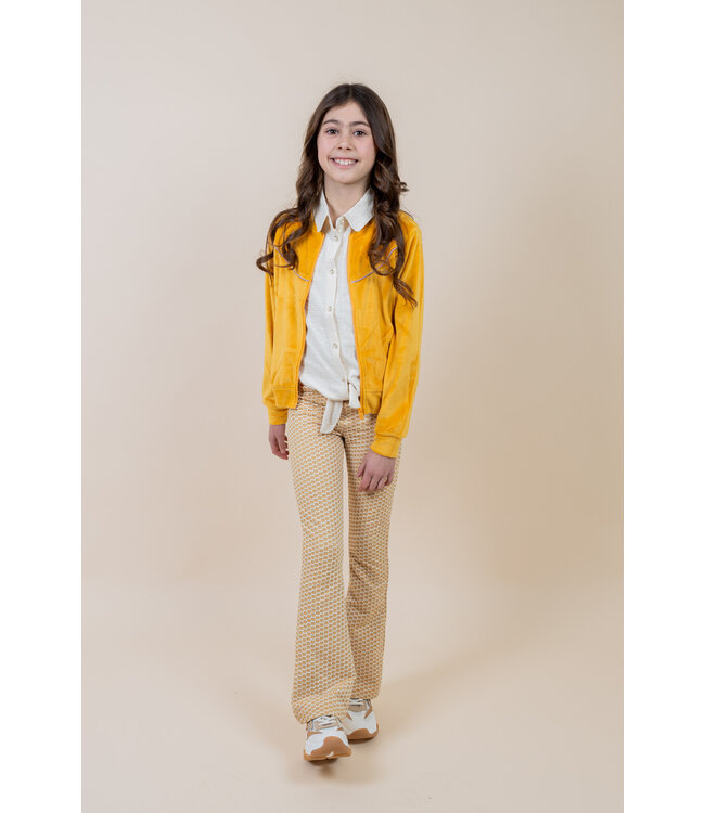 MAYCE zomer flair broek meisjes - oker geel - print