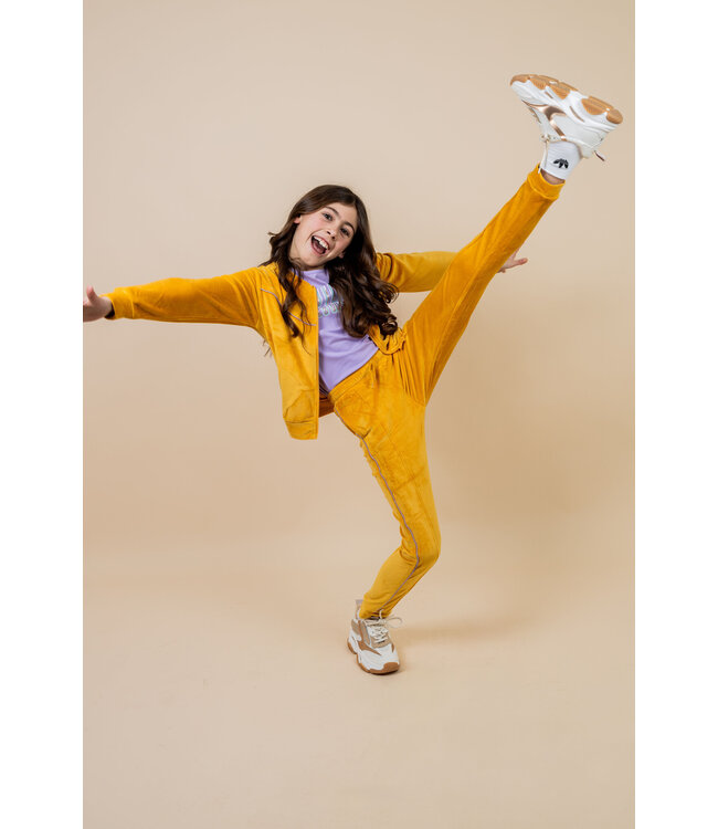 MAYCE zomer broek meisjes - oker geel - velvet