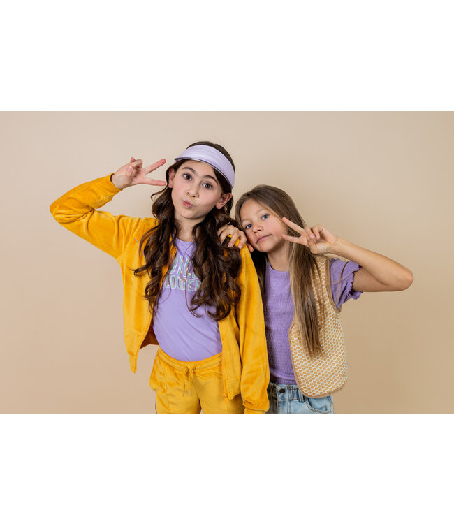 MAYCE zomer vest meisjes - oker geel - velvet