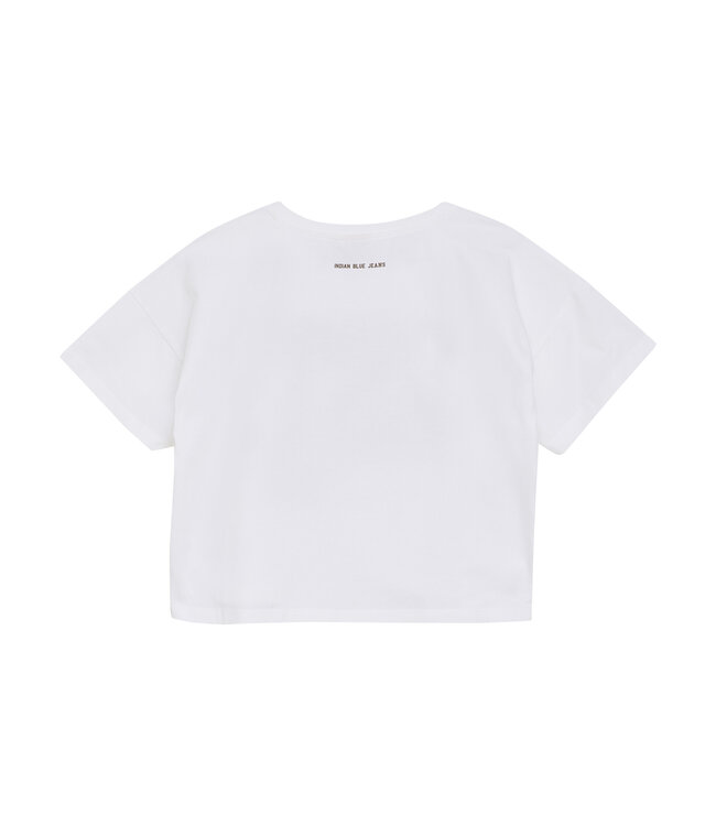 Indian Blue Jeans Zomer T-shirt S/S meisjes - wit - cropped - wide fit