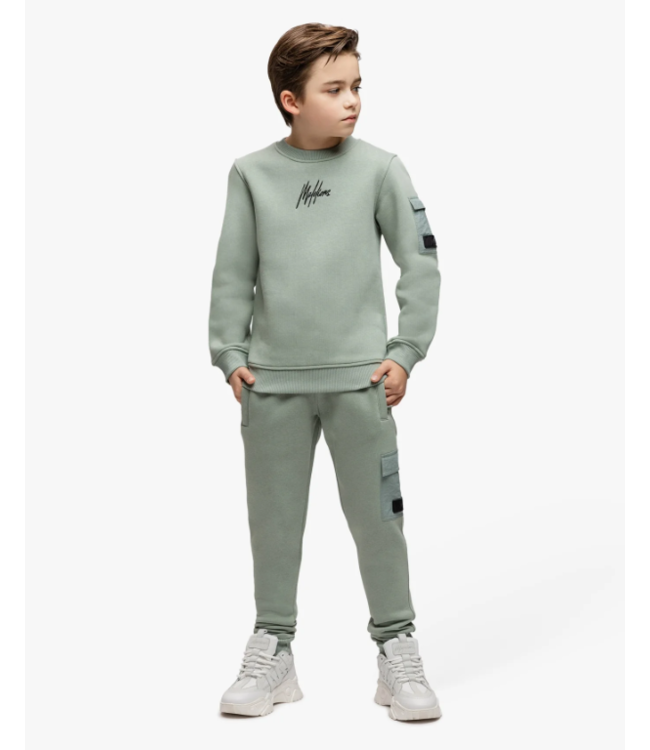 Malelions Zomer sweat broek jongens - agave groen - nylon pocket