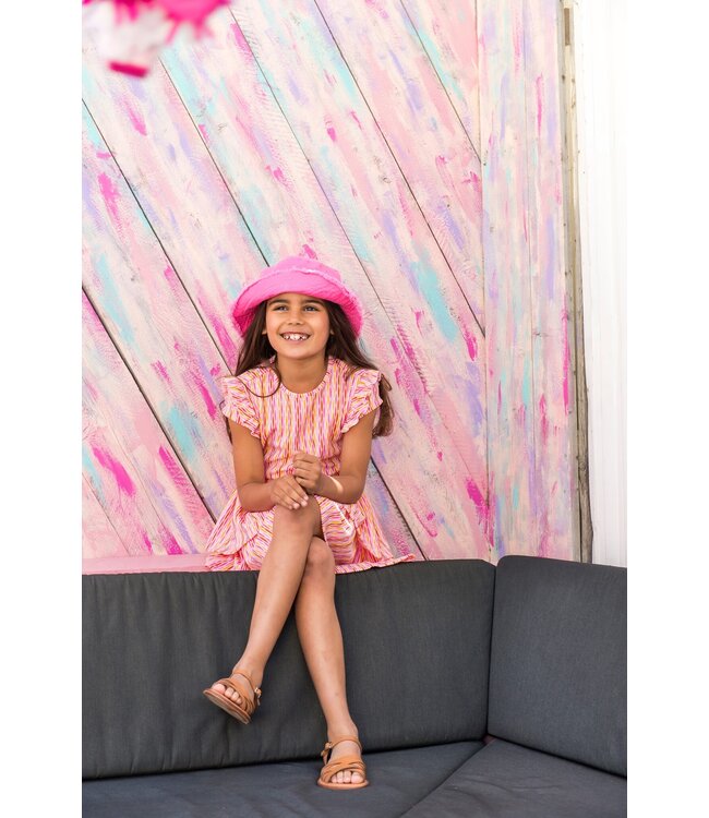 B.Nosy zomer jurk meisjes - roze AOP - Delphi