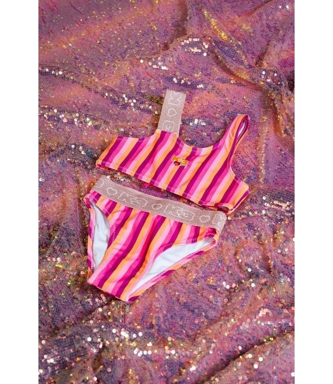B.Nosy zomer bikini meisjes - K3 - roze, gestreept - Wixie
