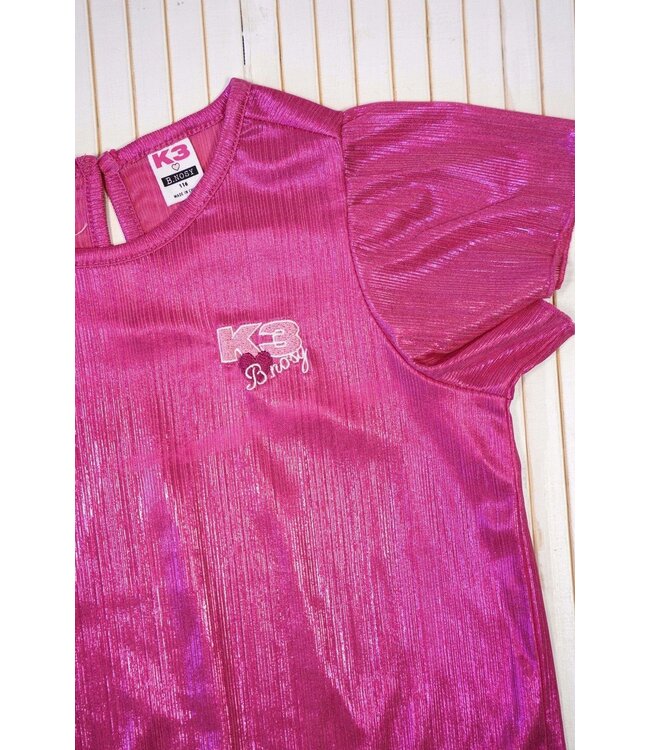 B.Nosy zomer top meisjes - K3 - sugar plum roze AOP - metallic, plissee - Brynn