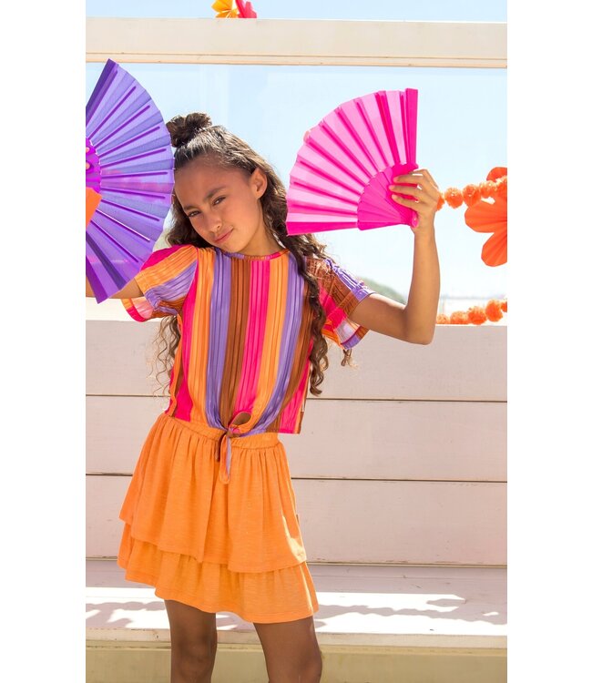 B.Nosy zomer top meisjes - multi streep - knoop - Bonny