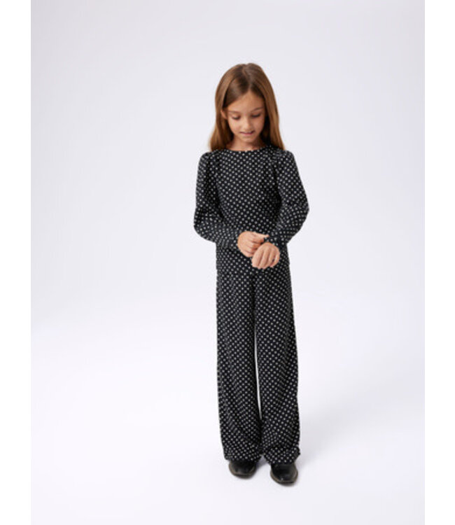 Name it zomer broek meisjes - zwart - wide leg fit - Nkfsalinda