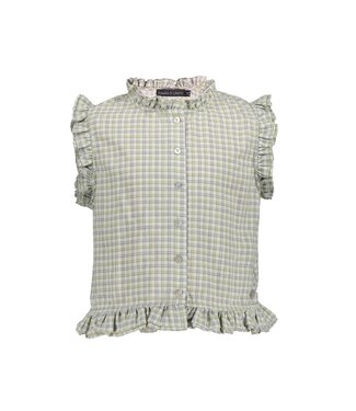 Frankie & Liberty Zomer blouse meisjes - groen grijs - geruit - Romila