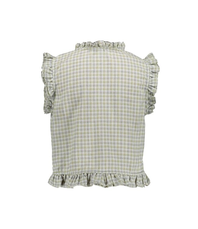 Frankie & Liberty Zomer blouse meisjes - groen grijs - geruit - Romila