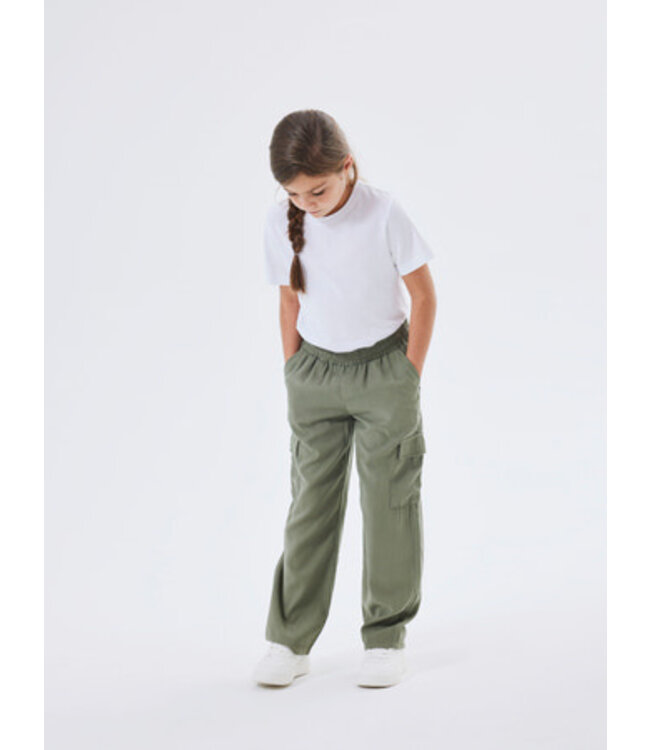Name it zomer cargo broek meisjes - groen - straight fit - NkfBella
