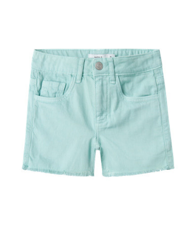 Name it zomer short meisjes - turquoise - NkfRose - mom fit