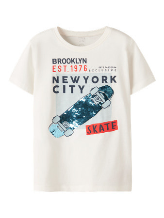 Name it zomer korte mouw t-shirt jongens - wit - regular fit - NkmKurth afbeelding