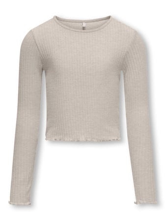Kids ONLY winter top meisjes - beige - KogNella - stretch fit, longsleeve afbeelding