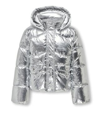 Kids ONLY winter winterjas meisjes - zilver - KogPearl - puffer, capuchon