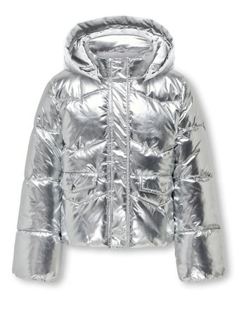 Kids ONLY winter winterjas meisjes - zilver - KogPearl - puffer, capuchon afbeelding