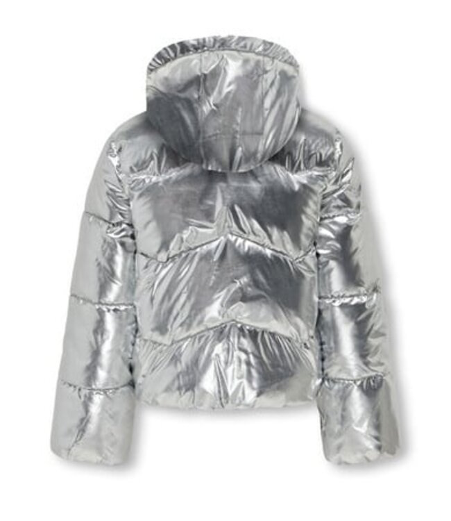 Kids ONLY winter winterjas meisjes - zilver - KogPearl - puffer, capuchon