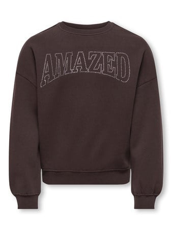 Kids ONLY winter sweater meisjes - bruin - KogKiki - oversize fit afbeelding