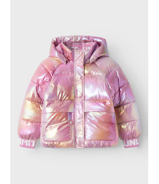 Name it winter winterjas meisjes - roze - puffer, foil - NkfMalan
