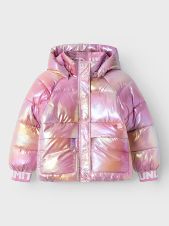 Name it winter winterjas meisjes - roze - puffer, foil - NkfMalan afbeelding