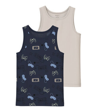 Name it winter ondergoed jongens - blauw - 2p top - NkmTank