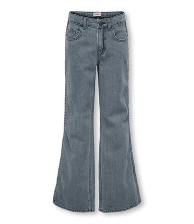Kids ONLY winter jeansbroek meisjes - grijs - KogJuicy - wide leg fit
