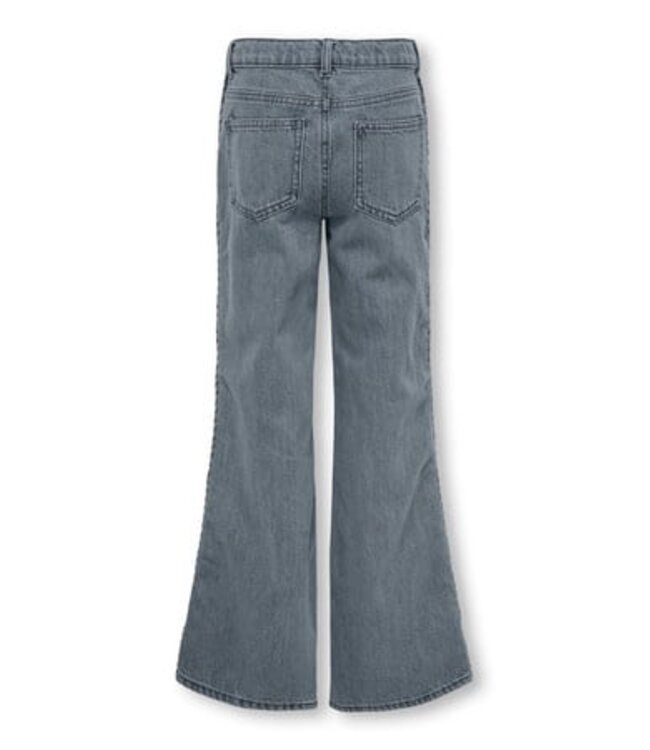 Kids ONLY winter jeansbroek meisjes - grijs - KogJuicy - wide leg fit