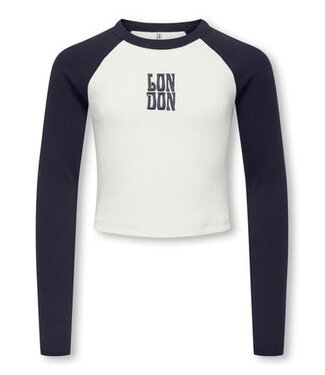 Kids ONLY winter top meisjes - wit - KogBina - slim fit, longsleeve