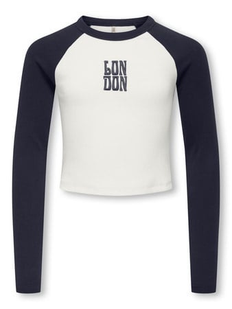 Kids ONLY winter top meisjes - wit - KogBina - slim fit, longsleeve afbeelding