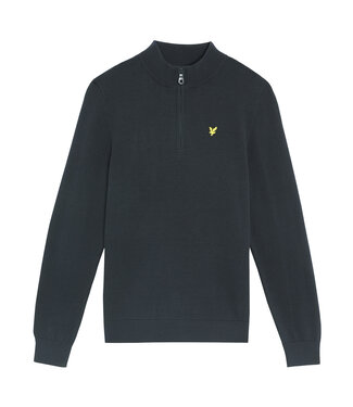 Lyle & Scott winter sweater jongens - donker navy blauw - 1/4 rits