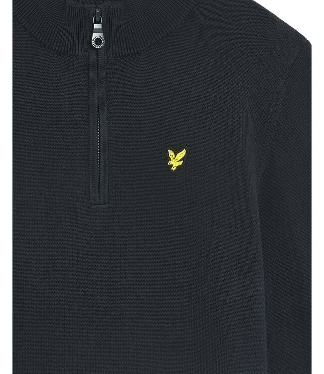 Lyle & Scott winter sweater jongens - donker navy blauw - 1/4 rits