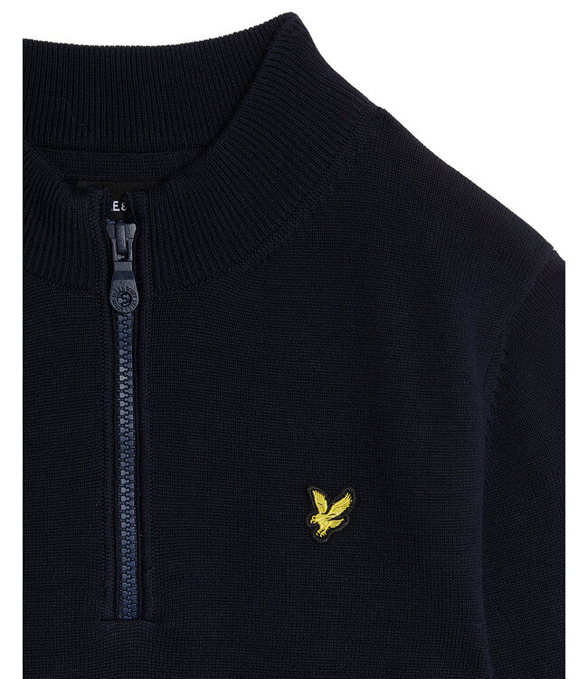 Lyle & Scott winter sweater jongens - donker navy blauw - 1/4 rits