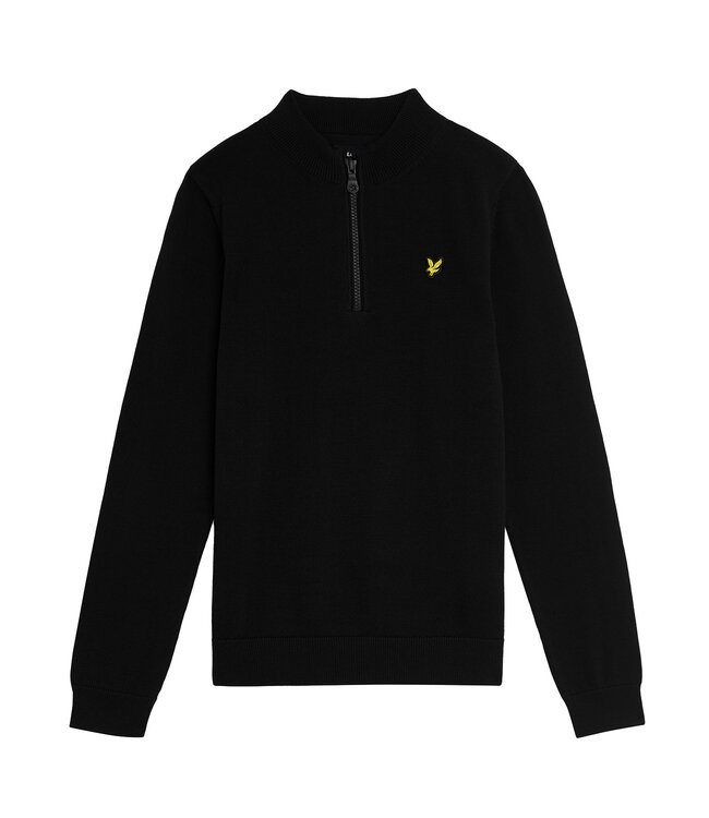 Lyle & Scott winter sweater jongens - zwart - 1/4 rits