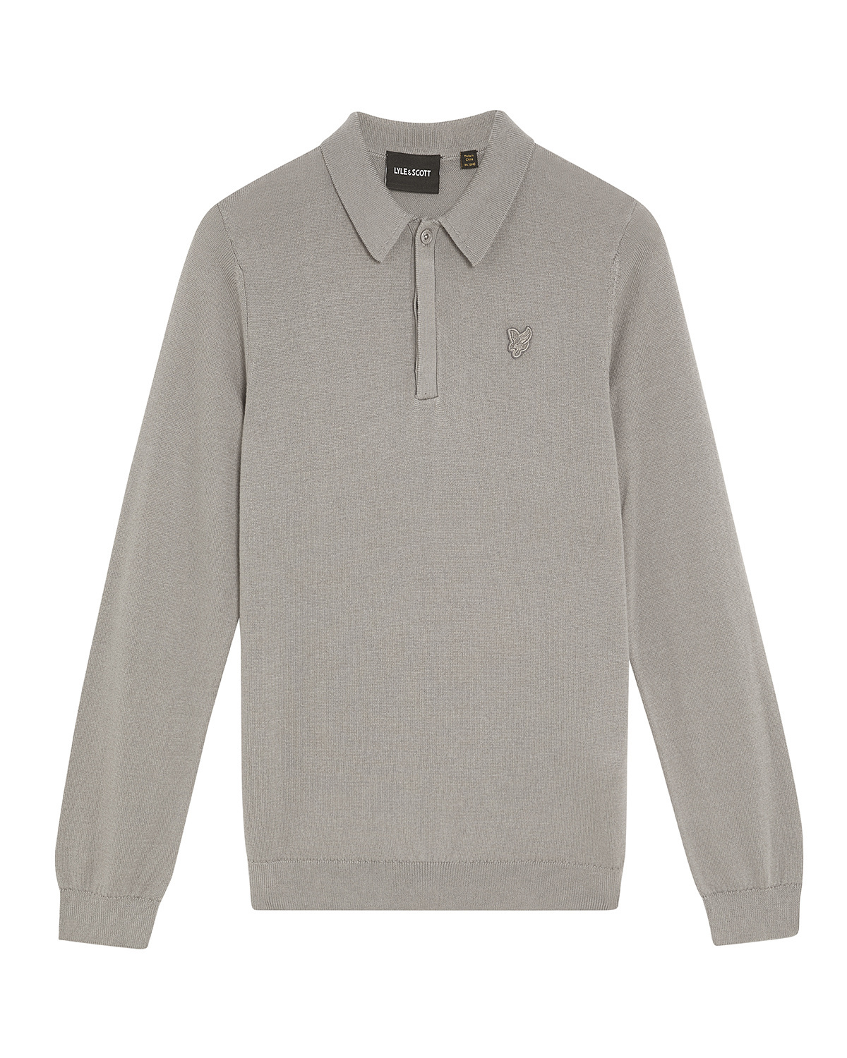 Lyle & Scott winter polo shirt jongens - grijs - longsleeve, gebreid afbeelding